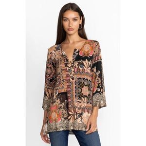 JOHNNY WAS Lace Print Floral Tunic Size L
